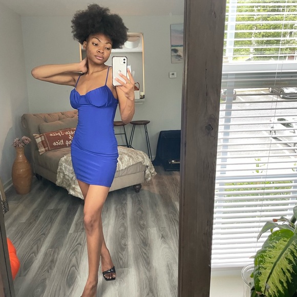 Royal Blue Bodycon Mini Dress - Picture 5 of 9